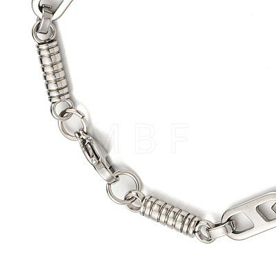 Non-Tarnish 304 Stainless Steel Column & Oval Link Chain Bracelet BJEW-B078-38P-1