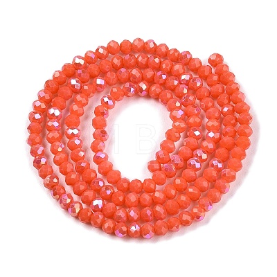 Electroplate Opaque Solid Color Glass Beads Strands EGLA-A044-P2mm-L21-1