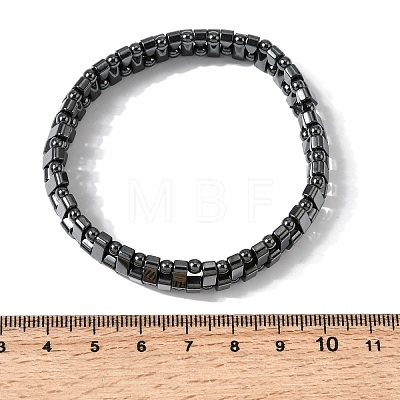 Non-magnetic Synthetic Hematite Stretch Bracelets for Men Women BJEW-G783-02-1