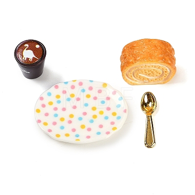 Resin Miniature Breakfast Set Ornaments DIY-H174-01C-1