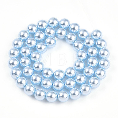 Baking Painted Pearlized Glass Pearl Bead Strands HY-N002-8mm-A05-1