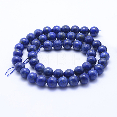 Natural Lapis Lazuli Beads Strands G-P342-01-8mm-AB-1