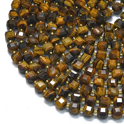 Natural Yellow Tiger Eye Beads Strands G-K389-A06-01-1