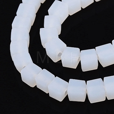 Frosted Imitation Jade Glass Beads Strands GLAA-N072-01A-C01-1