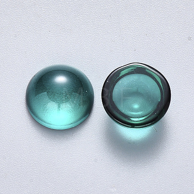 Transparent Spray Painted Glass Cabochons GLAA-S190-013C-G04-1