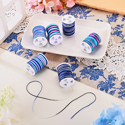 6Rolls 6 Styles Segment Dyed Polyester Thread NWIR-TA0001-47C-1