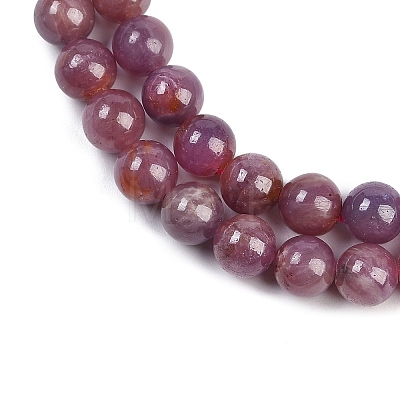 Natural Gemstone Ruby Round Beads Strands G-O017-7mm-06-01-1