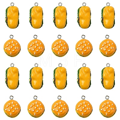 20Pcs 2 Styles Opaque Resin Pendants RESI-YW0003-40-1
