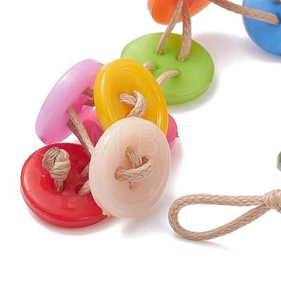 Acrylic Sewing Buttons Beaded Bracelets BJEW-JB12742-1