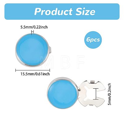 3 Pairs Brass Enamel Cufflinks BUTT-GL0001-09A-1
