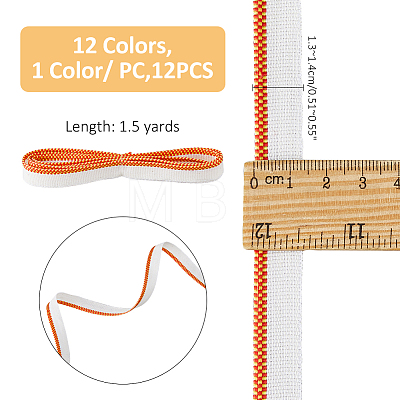 12Pcs 12 Colors Polyester Book Headbands OCOR-FH0001-36-1