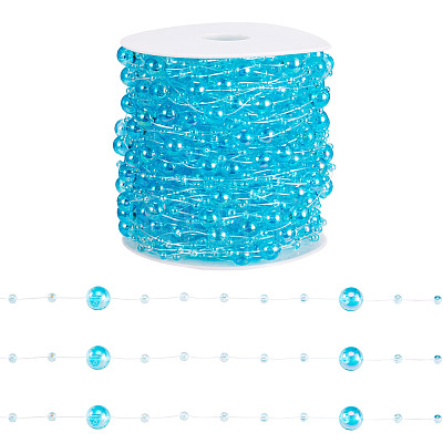 Acrylic Round Beaded Link Chains DIY-MB0007-001D-1