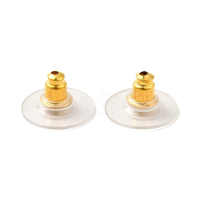Brass Bullet Clutch Earring Backs X-KK-I057-G-1