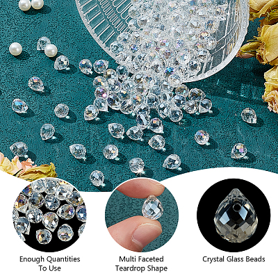 150Pcs Transparent Glass Beads GLAA-HY0001-33-1