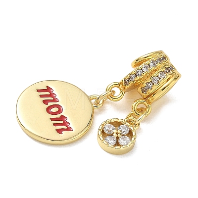 Mother's Day Brass Micro Pave Clear Cubic Zirconia Pendants CU-CBA4231-09D-G-1