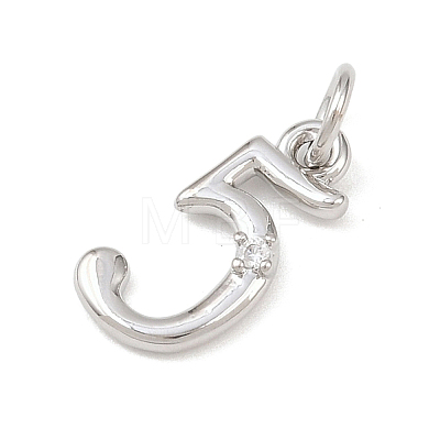 Brass Micro Pave Clear Cubic Zirconia Charms KK-P339-27P-05-1