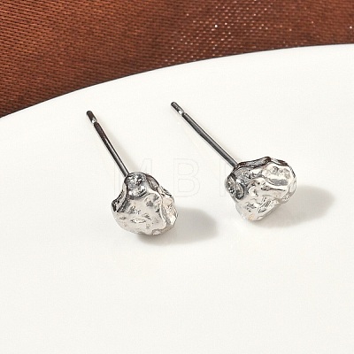 Nuggets Brass Stud Earrings EJEW-F403-01P-1
