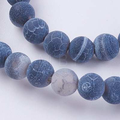 Natural Weathered Agate Beads Strands G-G589-6mm-07-1