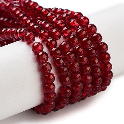 Crackle Glass Beads Strands CCG-Q001-4mm-18-1