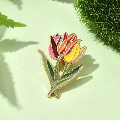 Tulip Enamel Pins JEWB-P045-02A-G-1