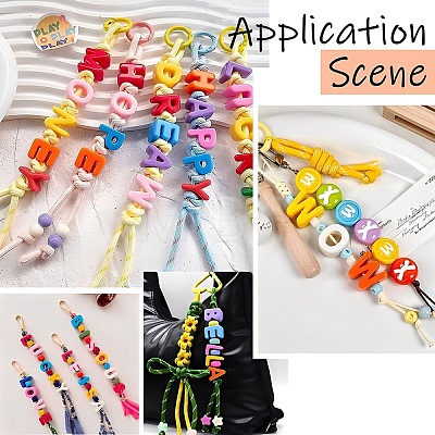 26Pcs 26 Styles UV Plating Opaque Acrylic European Beads OACR-YW0004-32-1