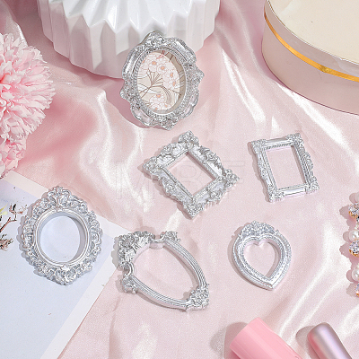 12Pcs 6 Styles Resin Embossed Photo Frames AJEW-AR0005-59A-1