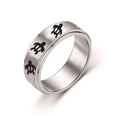 Rotating Titanium Steel Anxiety Relief Rings for Women Men PW-WG4928D-11-1