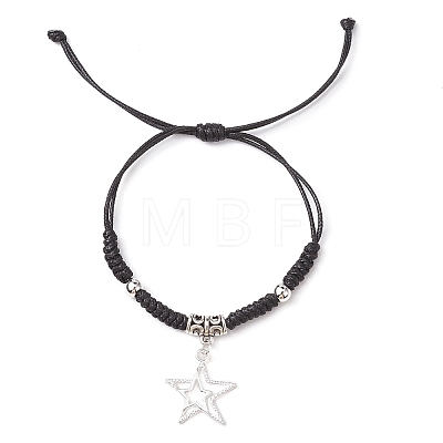 2Pcs 2 Color Alloy Star Charm Bracelets Set BJEW-TA00394-1