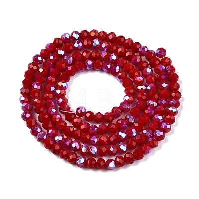 Electroplate Opaque Solid Color Glass Beads Strands EGLA-A044-P2mm-L02-1