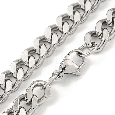 Non-Tarnish 201 Stainless Steel Cuban Link Chain Necklaces for Women and Men NJEW-F322-13P-03-1