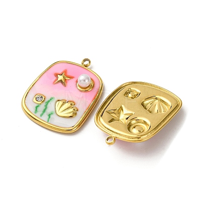 304 Stainless Steel Enamel Pendants X1-STAS-L299-18G-01-1