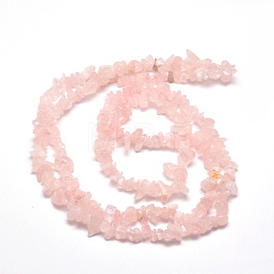 Natural Rose Quartz Chip Bead Strands X-G-M205-02-1
