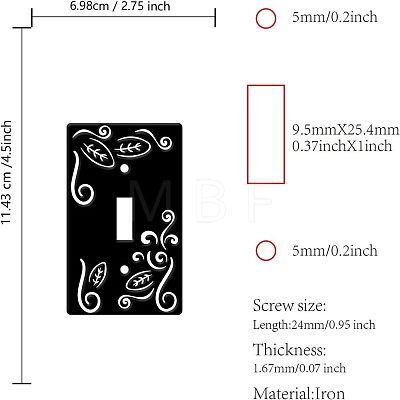 Iron Light Switch Plate Outlet Cover AJEW-WH0197-034-1