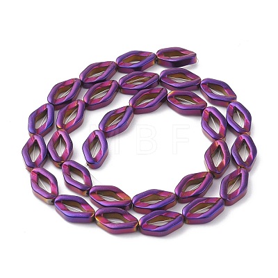 Rainbow Color Baking Painted Electroplate Non-magnetic Synthetic Hematite Beads Strands G-XCP0009-06-1