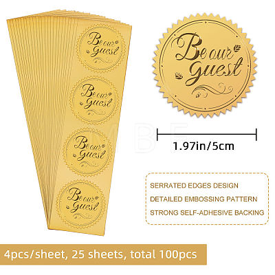 Self Adhesive Gold Foil Embossed Stickers DIY-WH0211-128-1