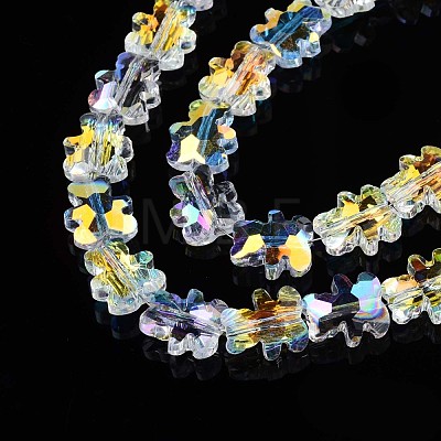 Electroplate Transparent Glass Beads Strands EGLA-N002-21A-B01-1