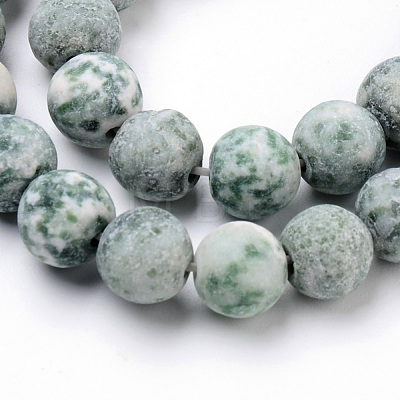 Natural Qinghai Jade Round Bead Strands G-Q462-74-6mm-1