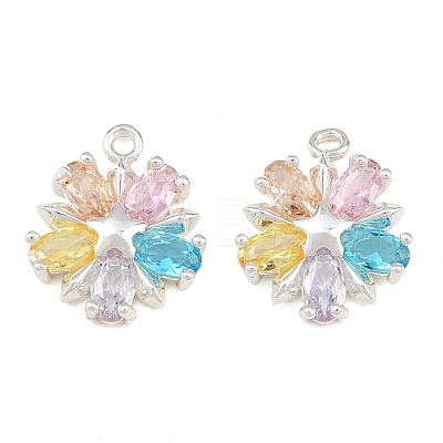 Brass Pave Colorful Cubic Zirconia Charms CU-CBA804C-07P-1