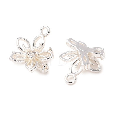 Brass Micro Pave Clear Cubic Zirconia Charms CU-CBAEC99-22S-1
