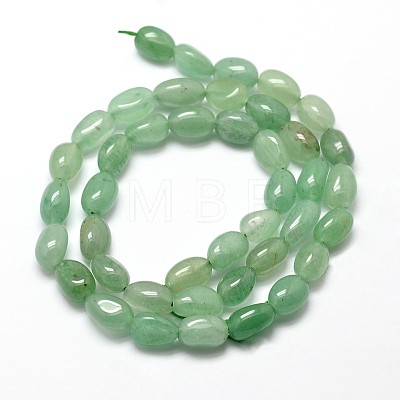 Natural Green Aventurine Gemstone Smooth Oval Bead Strands X-G-J335-26-1