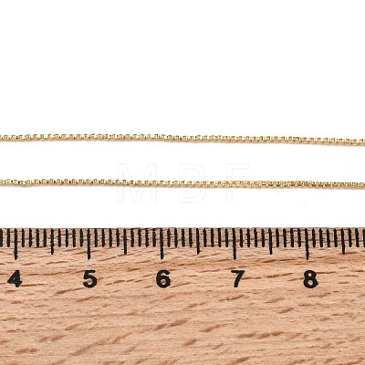 0.8MM Brass Box Chain Necklaces NJEW-G341-02G-1