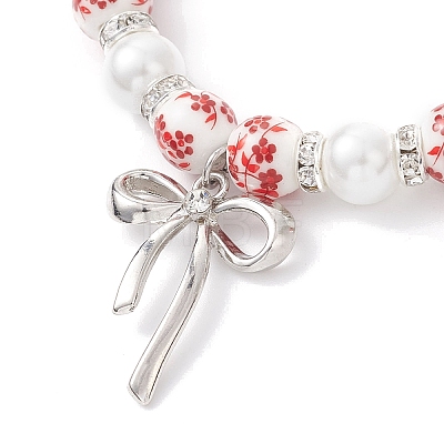 Brass Bowknot Charm Bracelets BJEW-JB12905-02-1