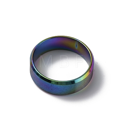 Titanium Steel Wide Band Finger Rings for Women Men RJEW-WH0009-13G-M-1