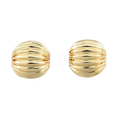 Brass Grooved Beads KK-N259-27B-1