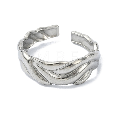 304 Stainless Steel Open Cuff Rings RJEW-M019-41P-1