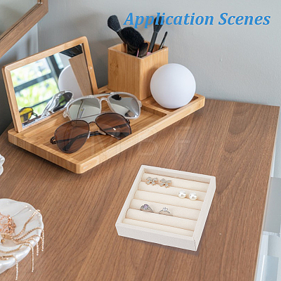 MDF Covered with Velvet Ring Organizer Display Trays RDIS-WH0011-39B-1