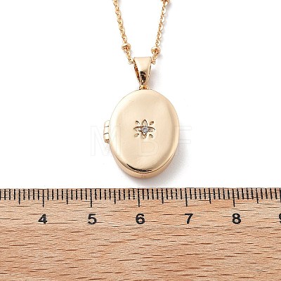 Clear Cubic Zirconia Locket Necklaces LS-NJEW-A036-01C-1