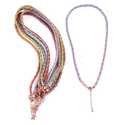8Pcs 8 Colors 3.5MM Round Nylon Cotton Cord Necklace Making NJEW-TA0001-26RG-1