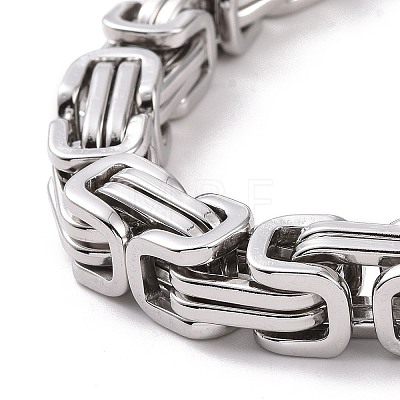 201 Stainless Steel Byzantine Chain Bracelets for Mens BJEW-V0345-01-1