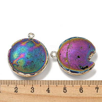 Electroplated Natural Druzy Agate Pendants G-A229-01D-1